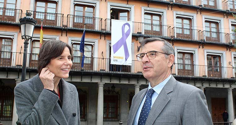 La Delegación del Gobierno en Toledo exhibe el lazo morado del 25N